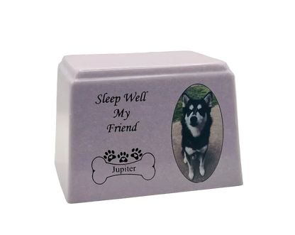 Cultured Marble Pet Urn | Lavender Pet Urn