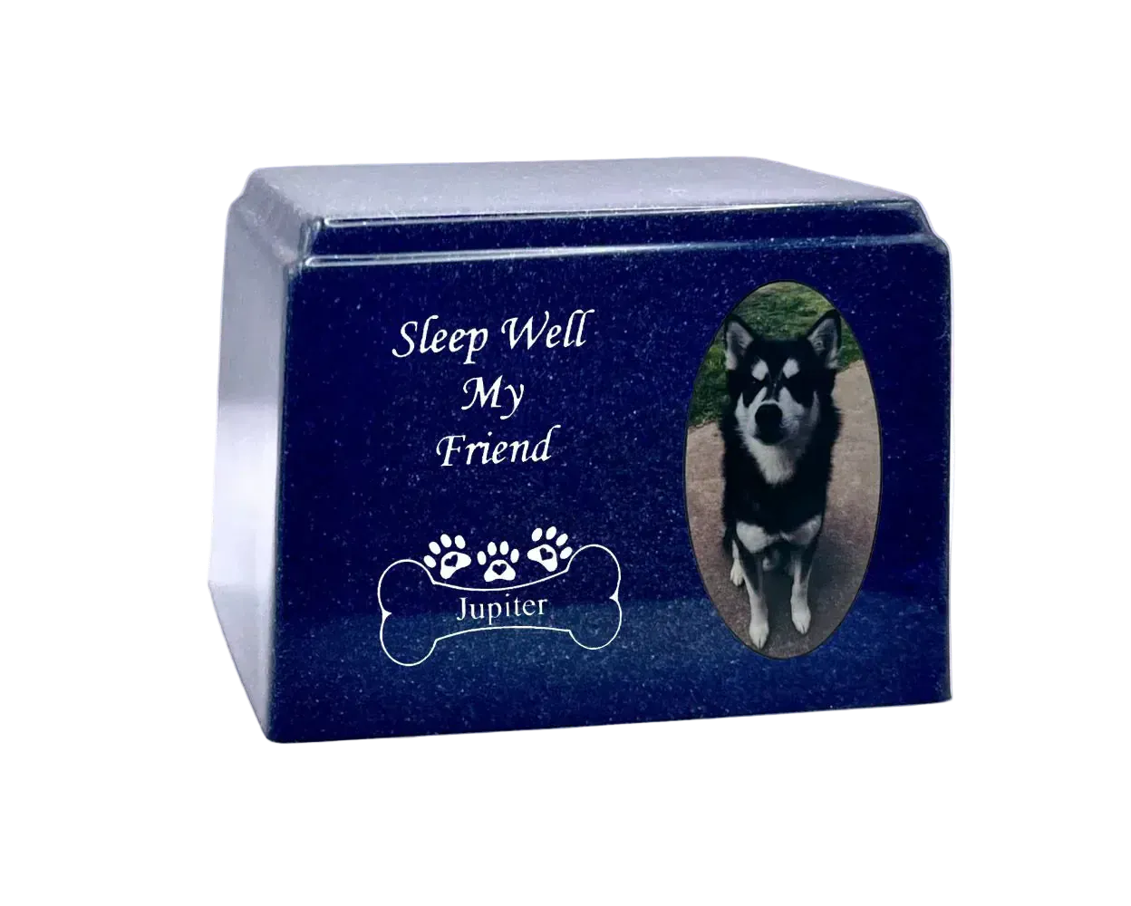 Cultured Marble Pet Urn | Blue Pet Urn