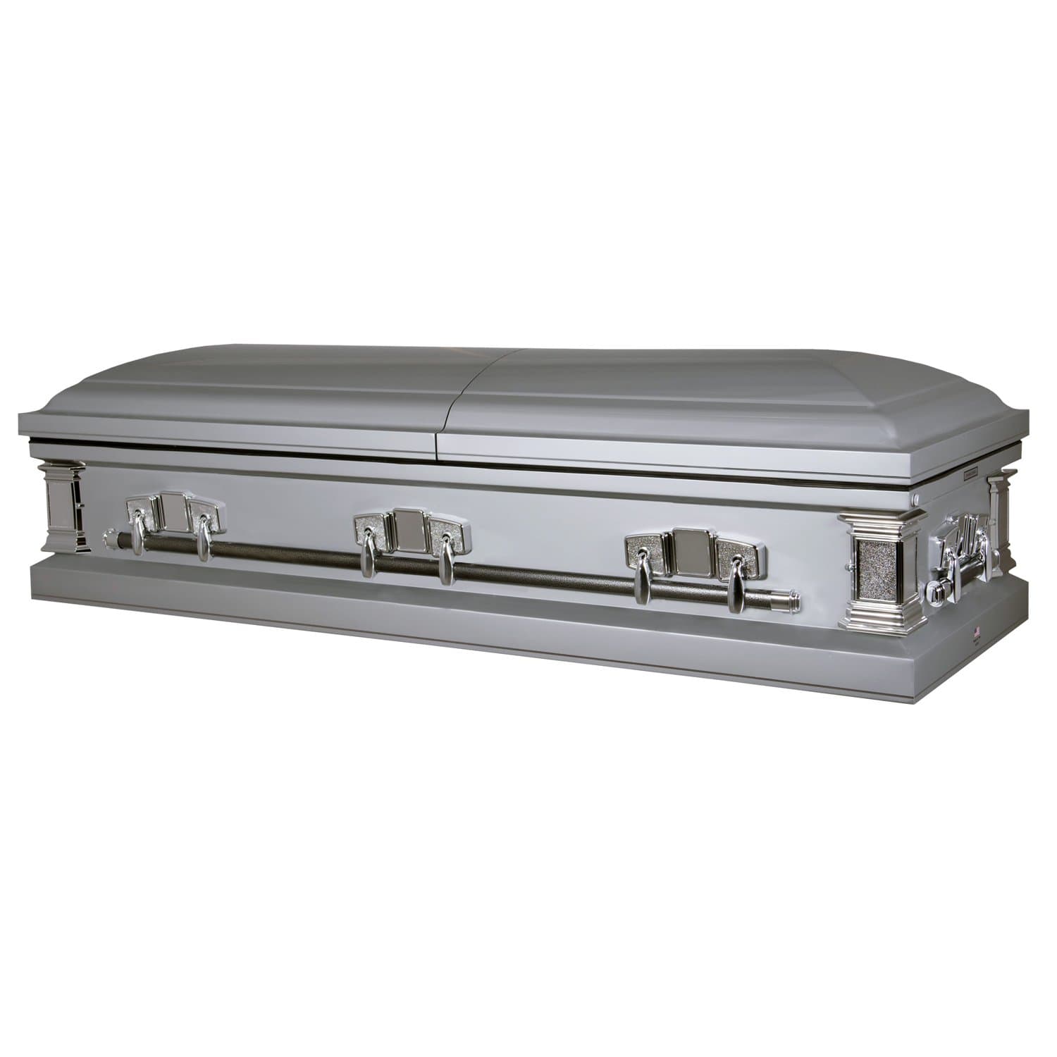 Satin Series | Silver Steel Casket with White Interior