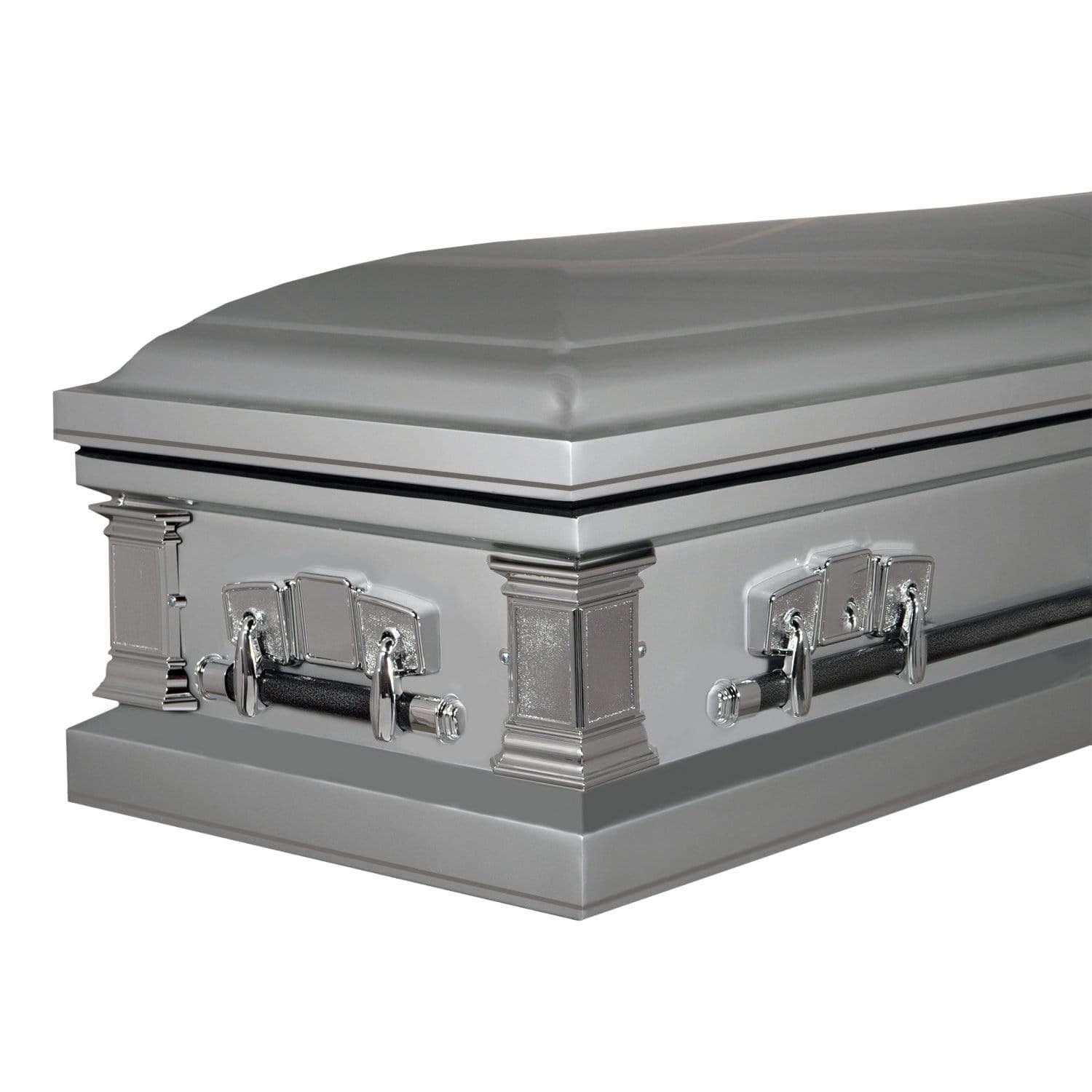 Satin Series | Silver Steel Casket with White Interior - Titan Casket