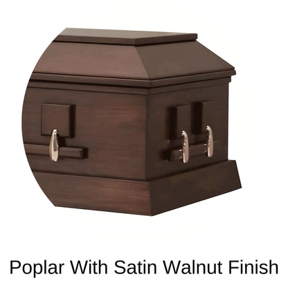 Satin Walnut Finish Of Titan Artisan (Poplar) Series Wood Casket