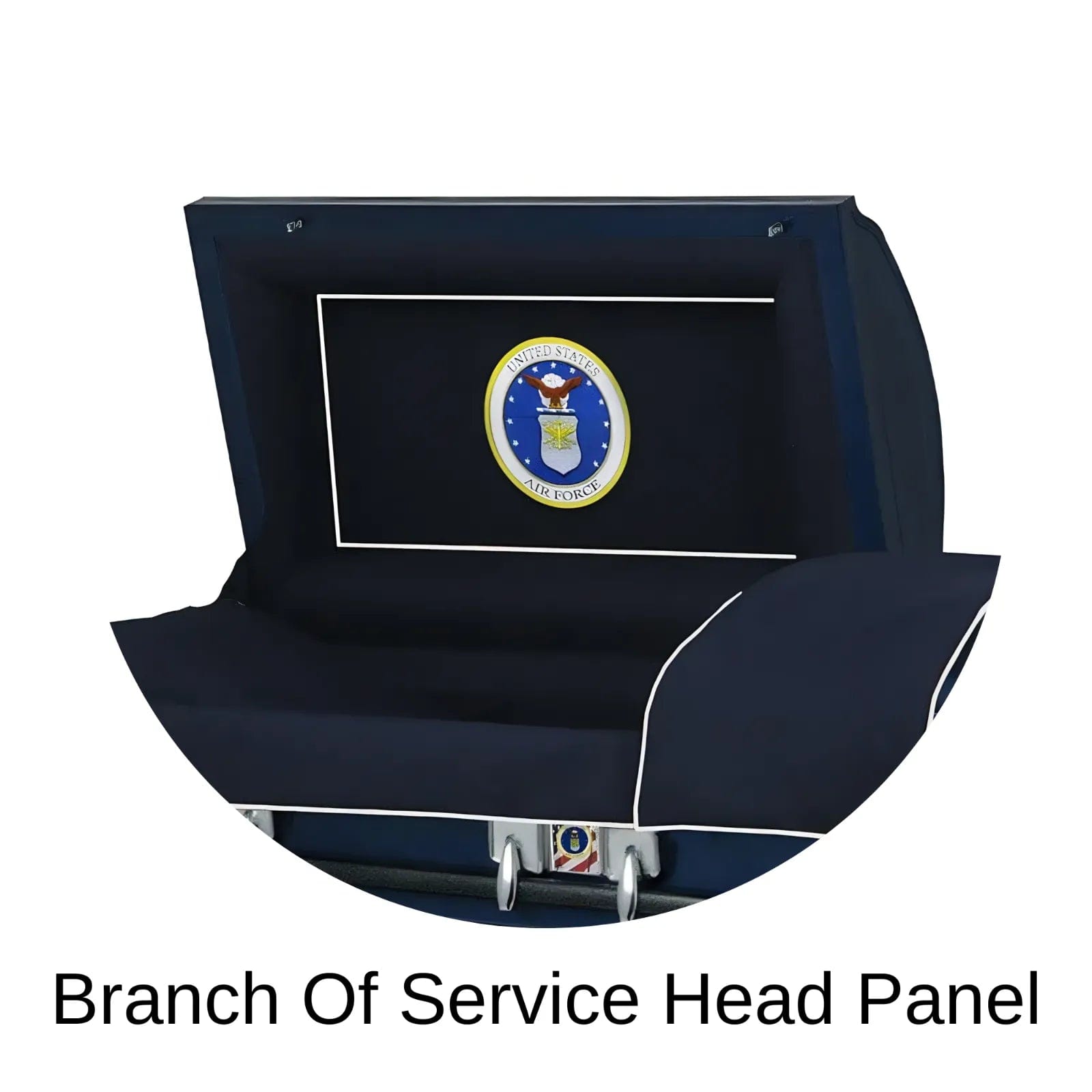 Load image into Gallery viewer, Veteran Select | Air Force Dark Blue Steel Military Casket with Dark Blue Interior
