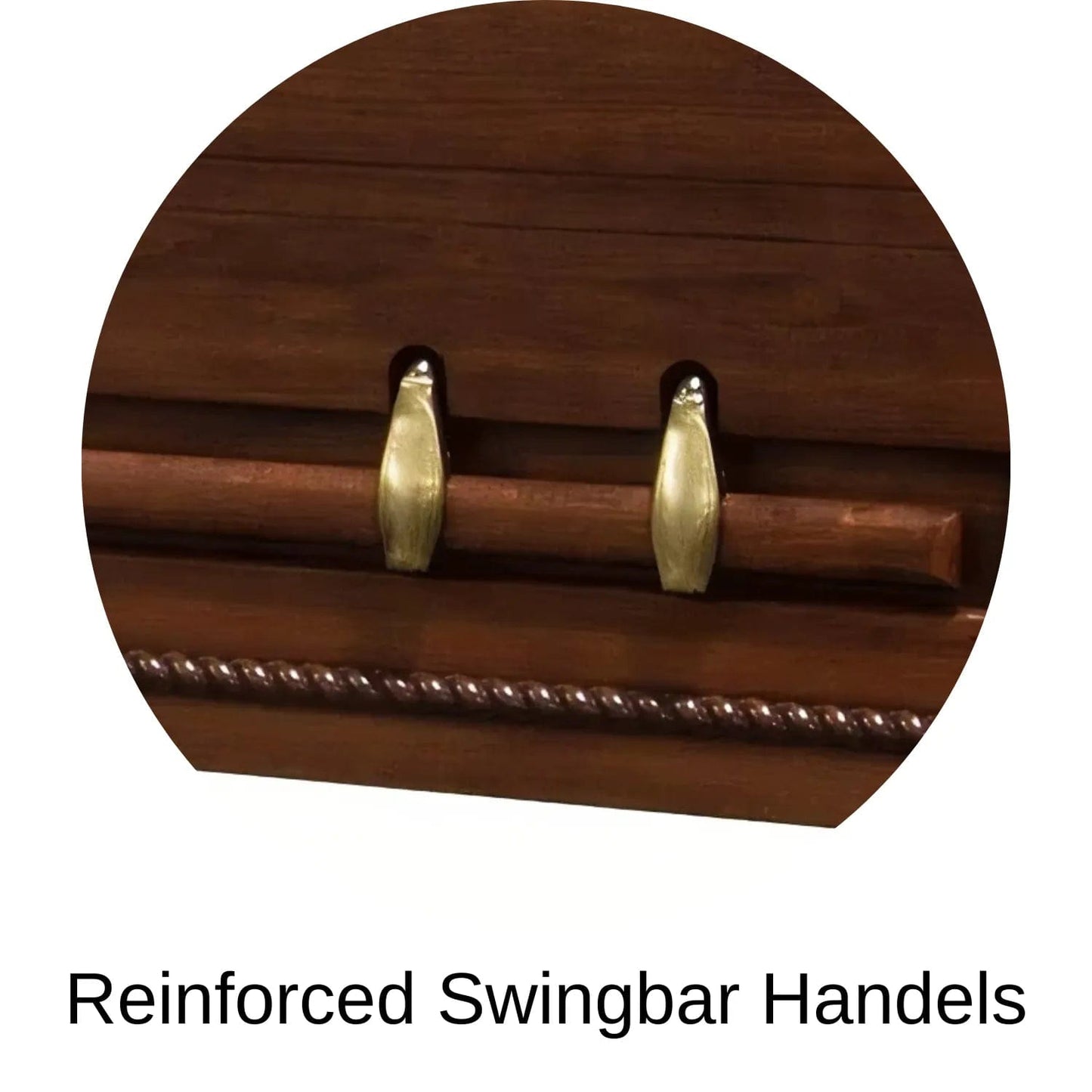 Reinforced Swingbar Handles  Of Titan Major XL (Poplar) Series Wood Casket