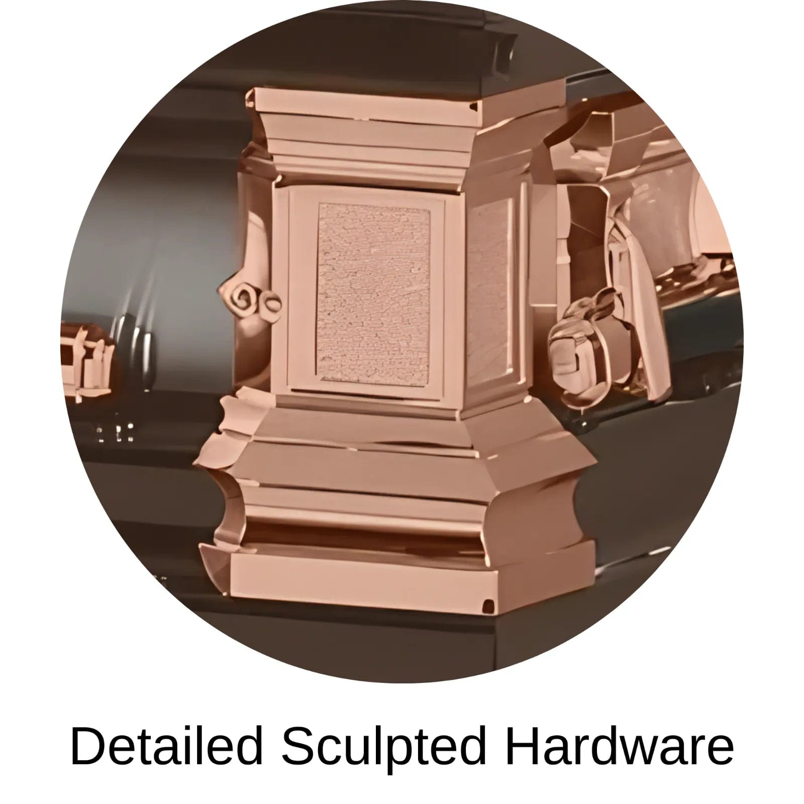 Sculpted hardware of Titan Casket Era Series Casket