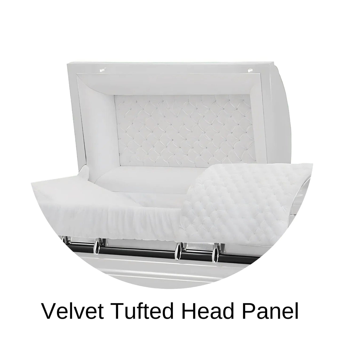 Velvet Tufted Head Panel Of Titan Era Series Casket 