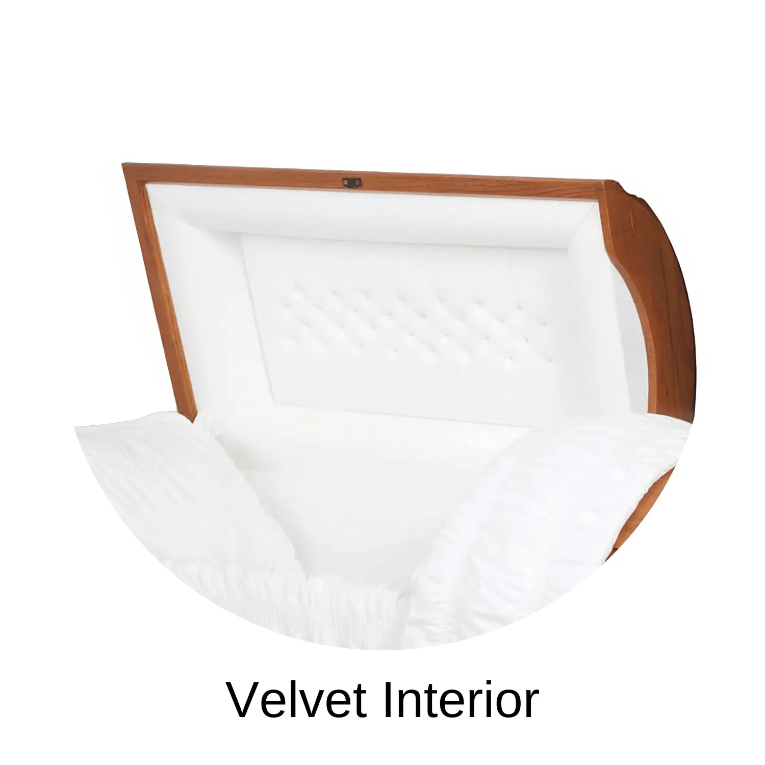 Velvet Interior Of Veneto (Oak) Series Wood Casket with Satin Finish