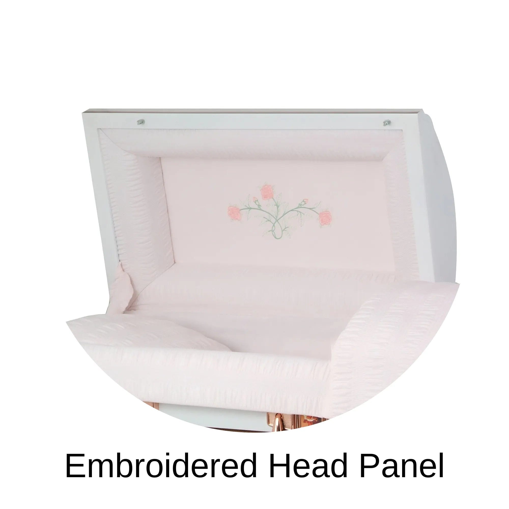 Load image into Gallery viewer, Embrioded Head Panel Of Paris Rose Steel Series Casket 
