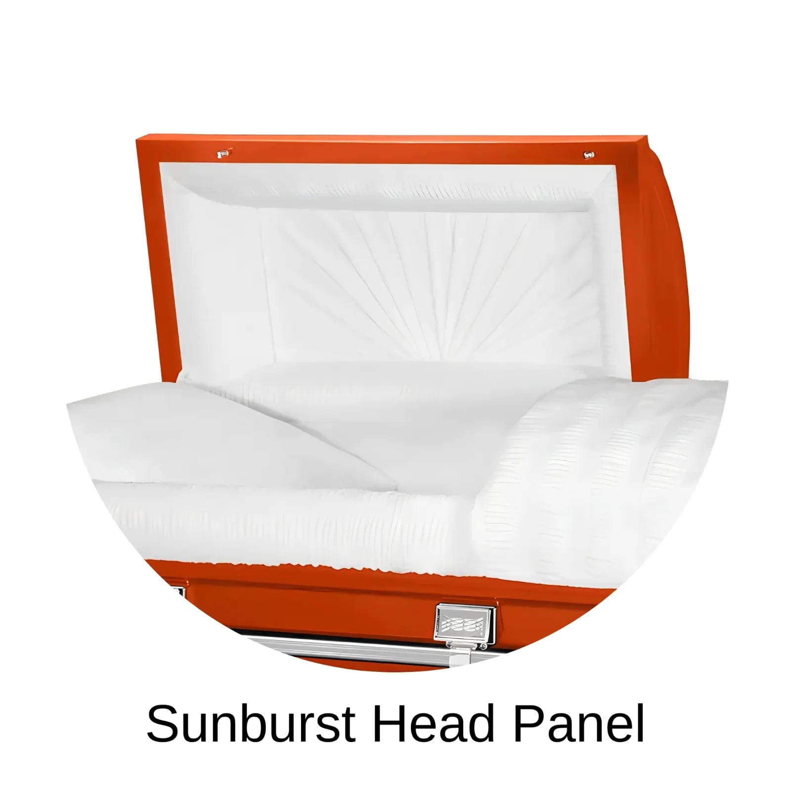 Atlas XL | Orange Steel Oversize Casket with White Interior