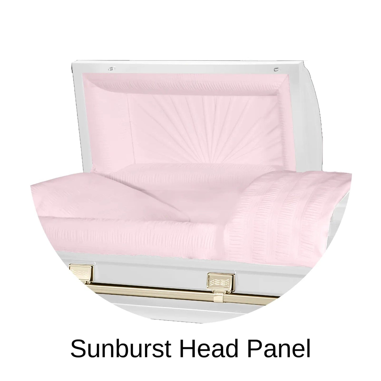 Atlas XL | White and Gold Steel Oversize Casket with Pink Interior