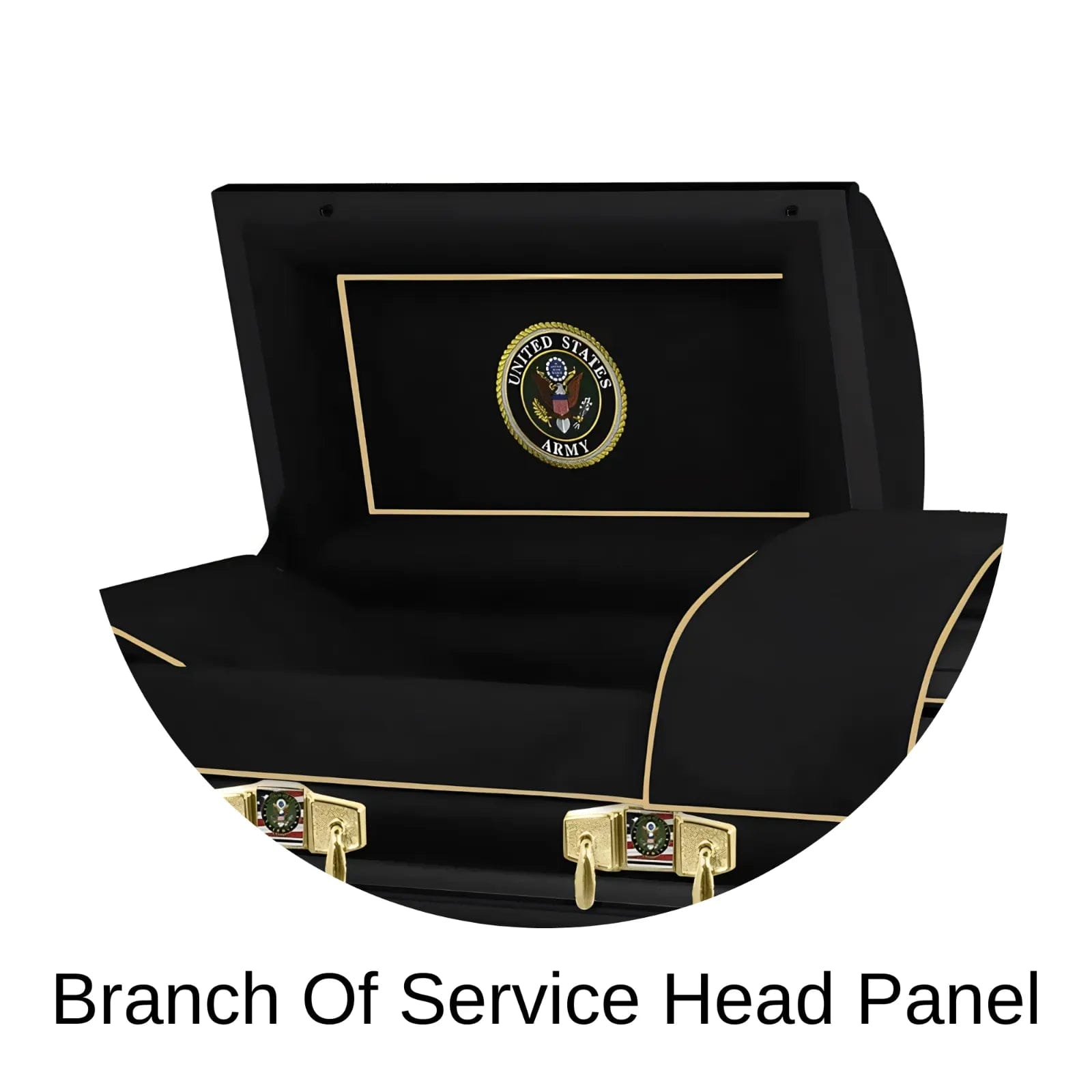 Load image into Gallery viewer, Branch of service head panel Titan Casket Veteran Select XL Army Casket
