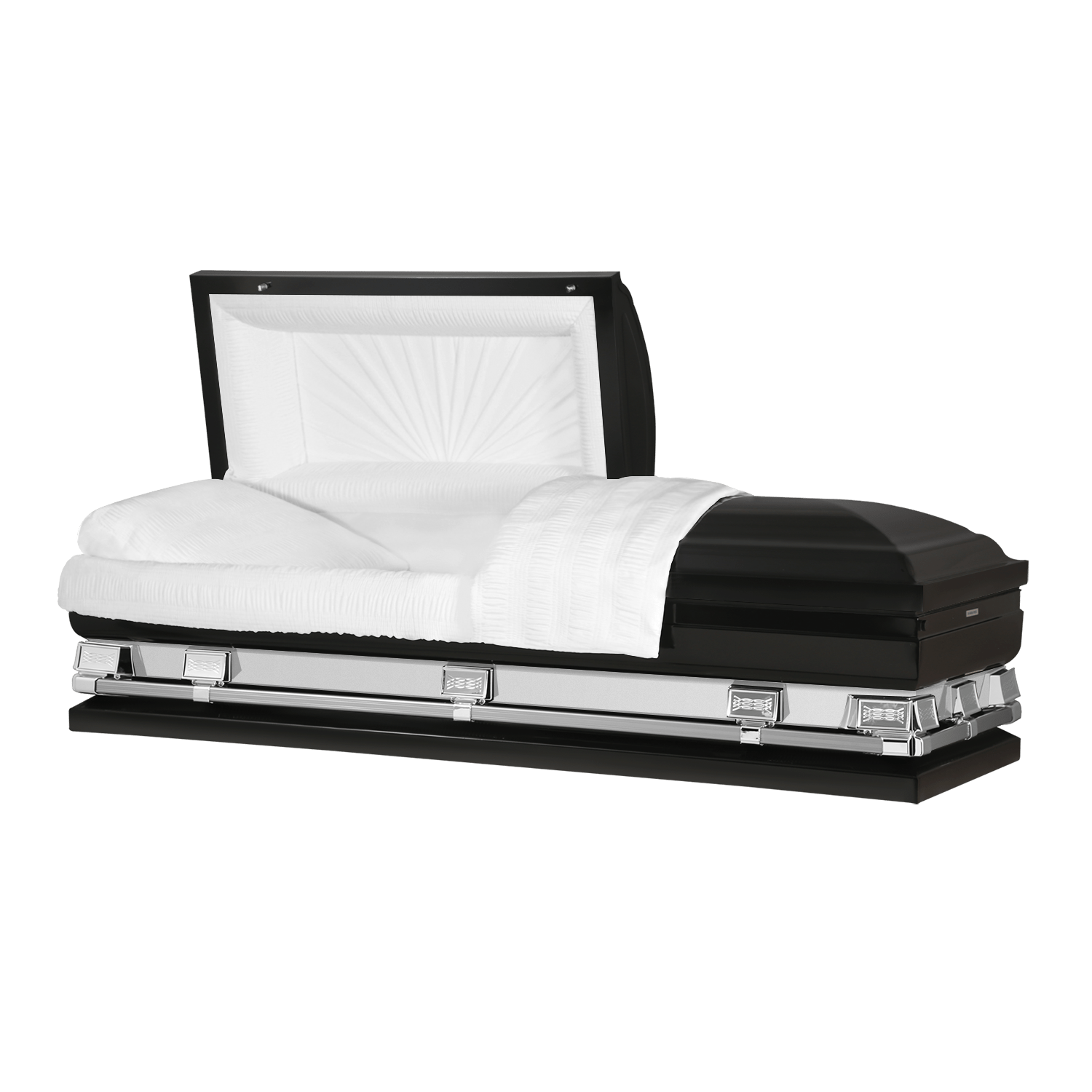Reflections XL | Black Steel Oversize Casket with White Interior - Titan Casket