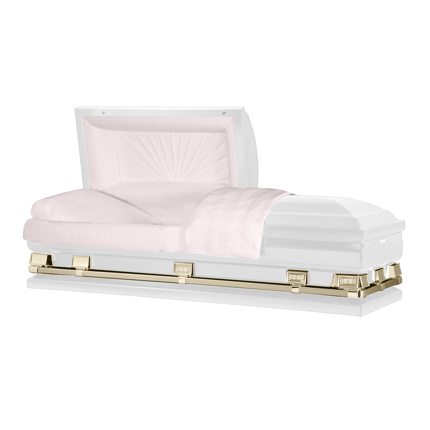 Load image into Gallery viewer, Atlas XL | White and Gold Steel Oversize Casket with Pink Interior - Titan Casket
