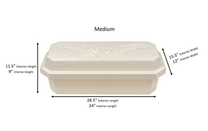 Standard Pet Casket | Almond With Pink Hibiscus