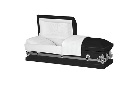 Steel Pet Casket | Black & Silver