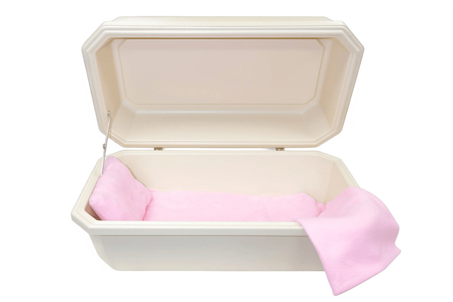 Classic Pet Casket | Almond With Pink