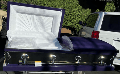 Reflections Series | Royal Purple Steel Casket with White Interior