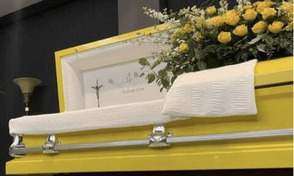 Orion Series | Bright Yellow Steel Casket with White Interior - Titan Casket