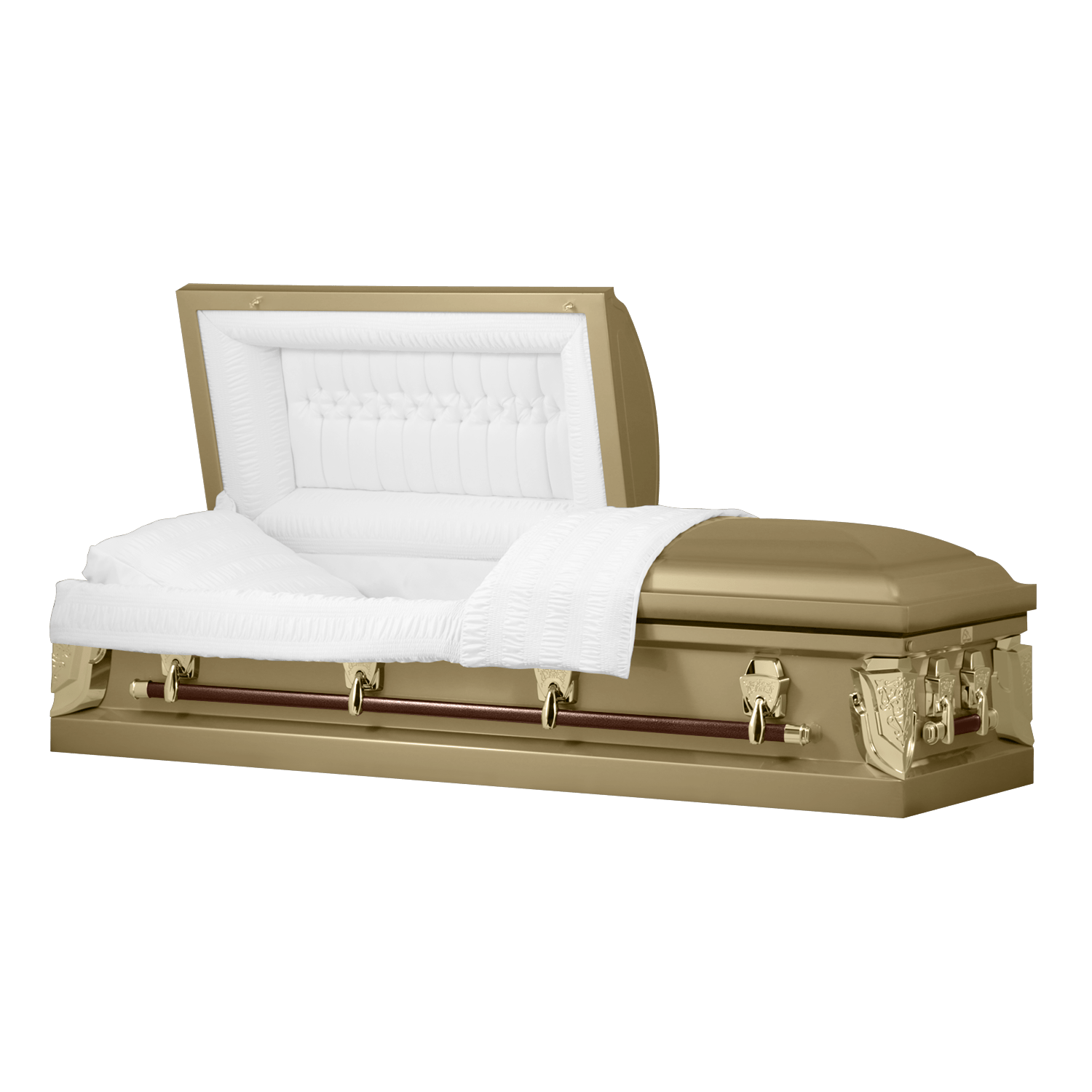 Cambridge Series | Gold Steel Casket with White Velvet Interior - Titan Casket