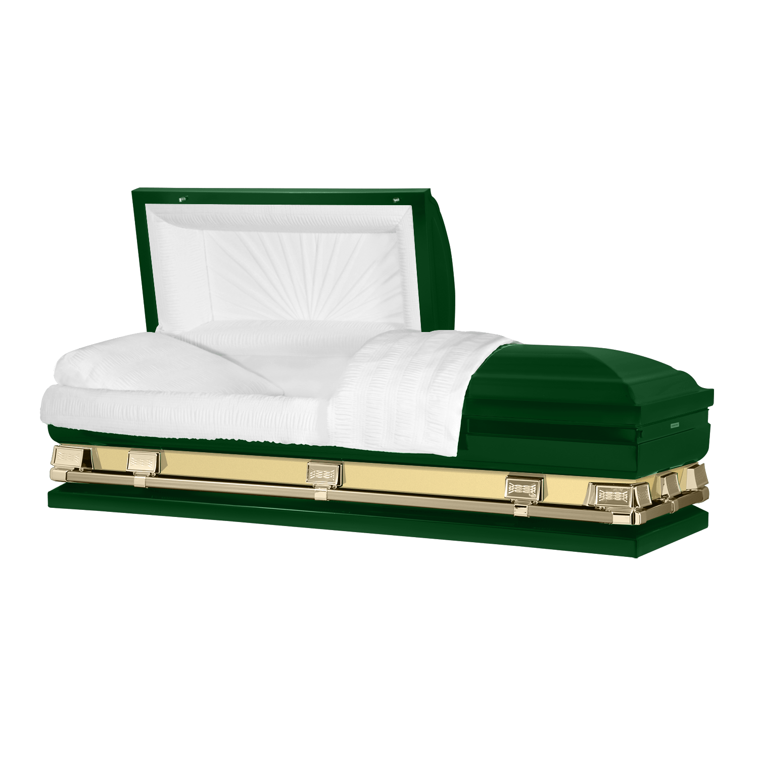 Reflections XL | Green Steel Oversize Casket with White Interior - Titan Casket