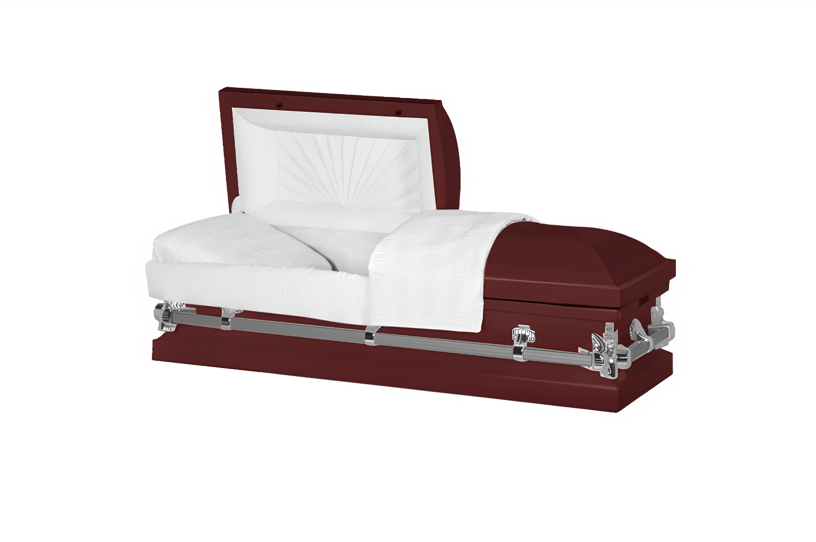 Maroon Pet Casket With White Interiors For Your Pet - Cat and Dog ...