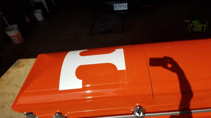 Orion Series | Orange Steel Casket with White Interior - Titan Casket