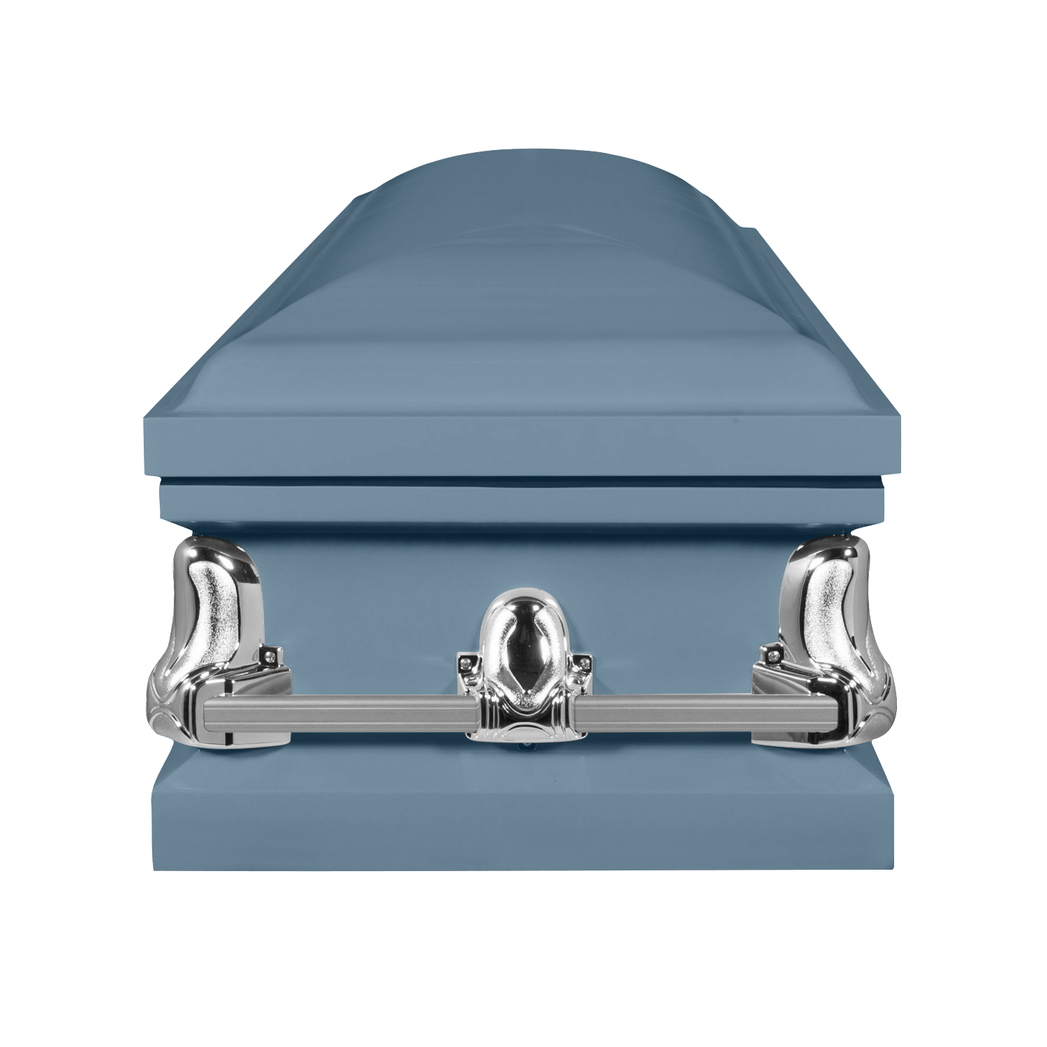 Load image into Gallery viewer, Full Couch Orion Series | Light Blue Steel Casket with Light Blue Interior
