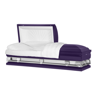 Reflections XL | Purple Steel Oversize Casket with White Interior - Titan Casket