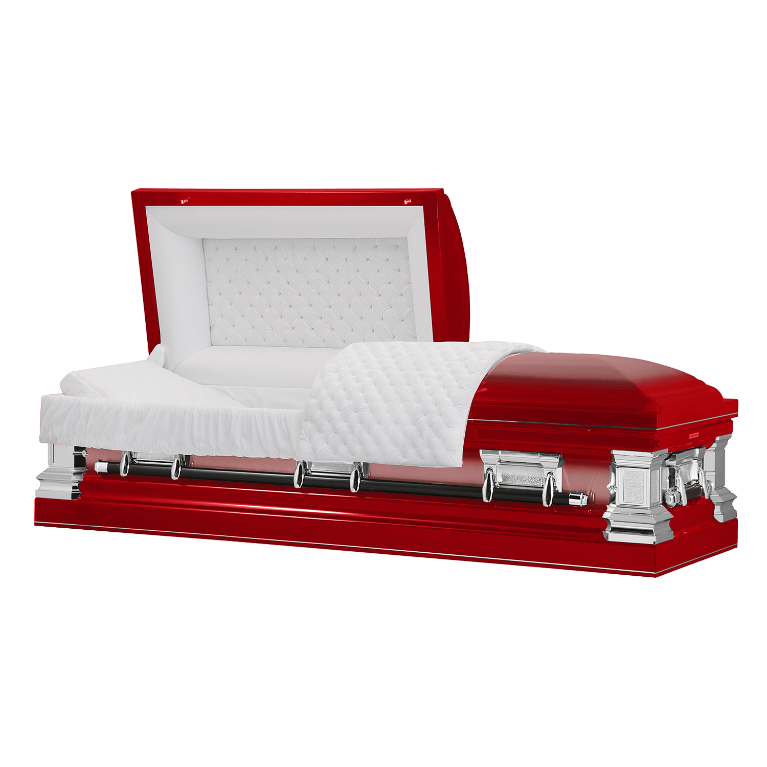 Load image into Gallery viewer, Era Series | Red Stainless Steel Casket with White Interior - Titan Casket
