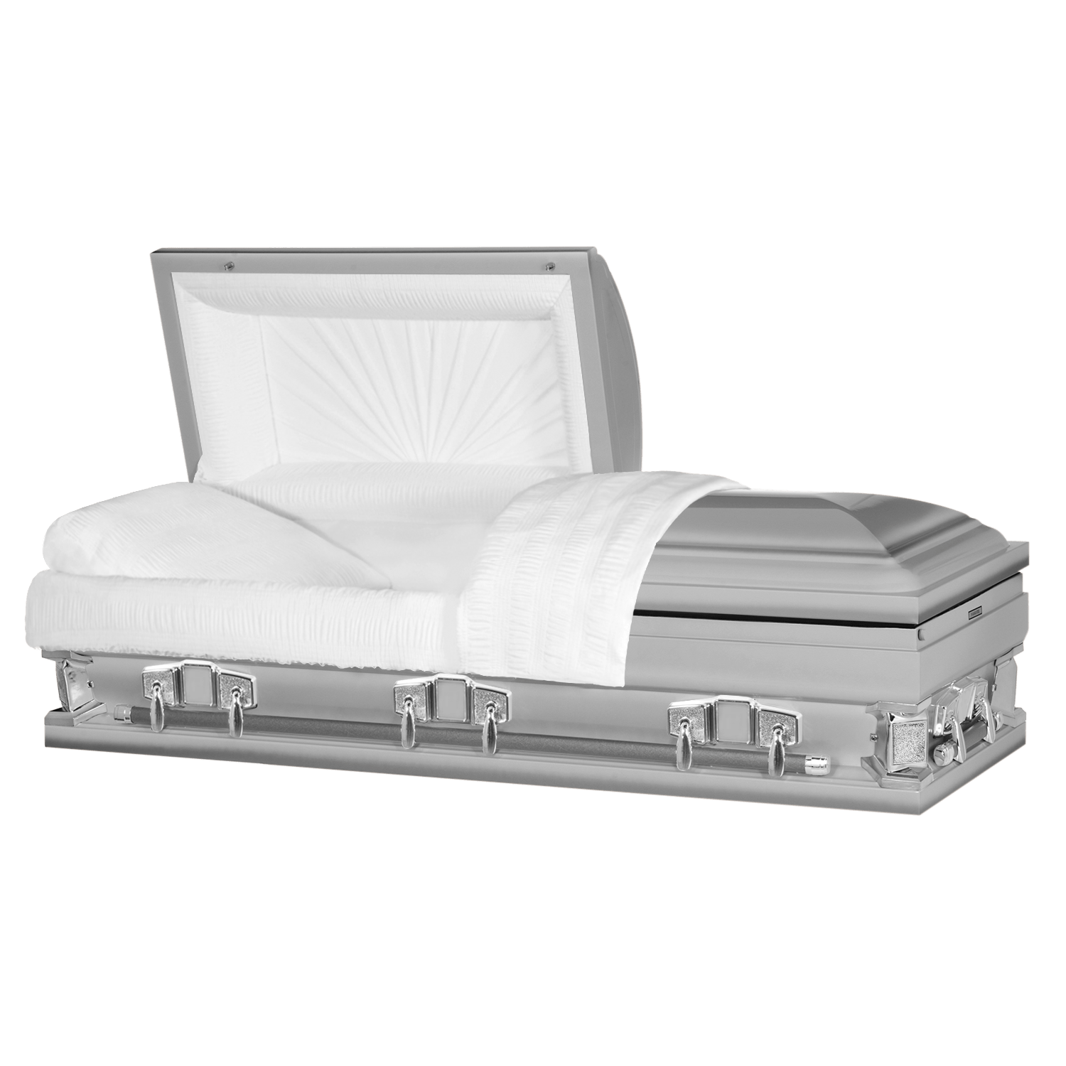 Jupiter XL | Silver Steel Oversize Casket with White Interior | 28", 29", 33", 36" - Titan Casket