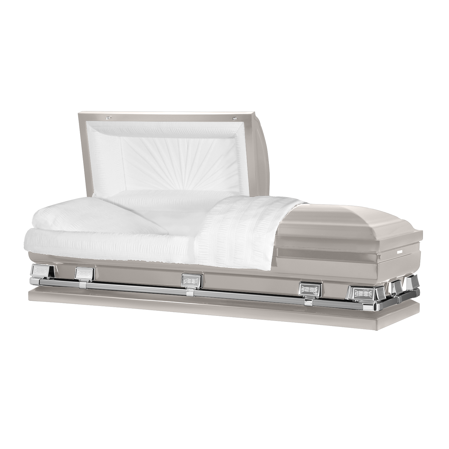 Load image into Gallery viewer, Atlas XL | Silver Steel Oversize Casket with White Interior - Titan Casket
