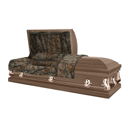 Hunter | Bronze Steel Casket with Camouflage Interior - Titan Casket
