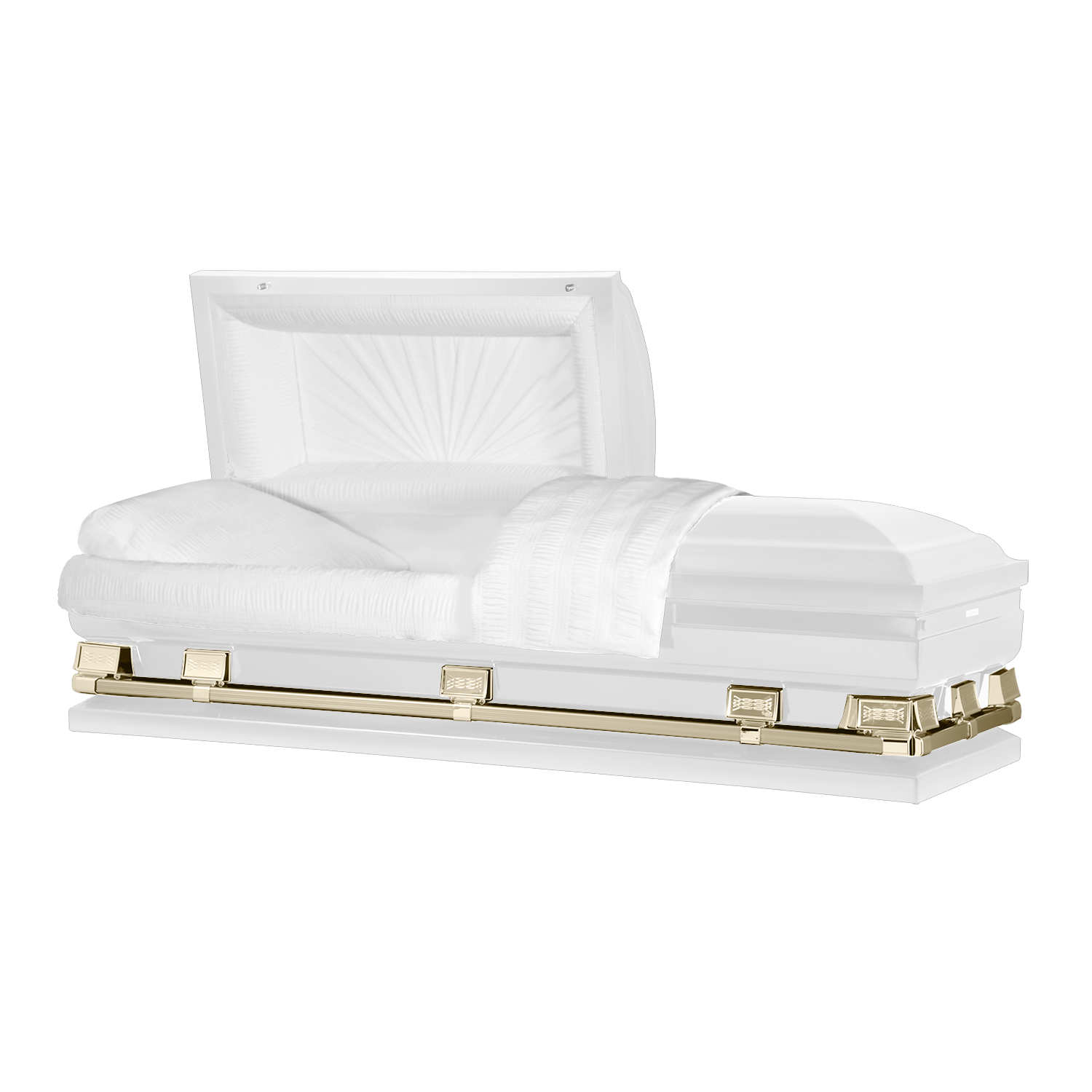 Load image into Gallery viewer, Atlas XL | White and Gold Steel Oversize Casket with White Interior - Titan Casket
