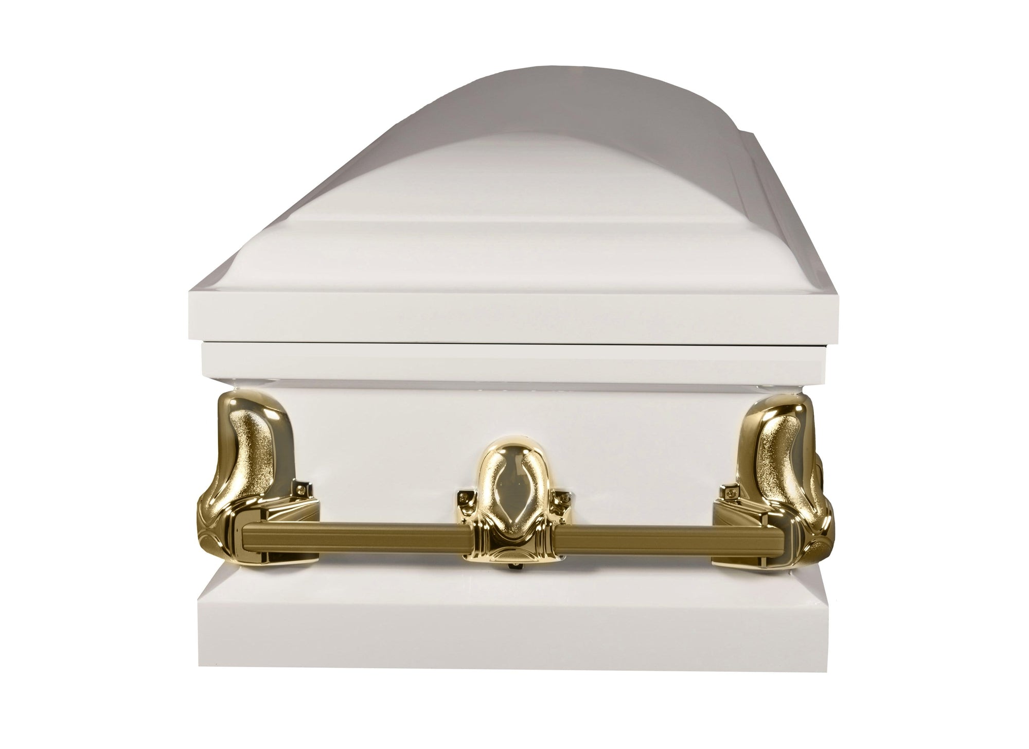 Load image into Gallery viewer, Orion Series | White and Gold Steel Casket with White Interior - Titan Casket
