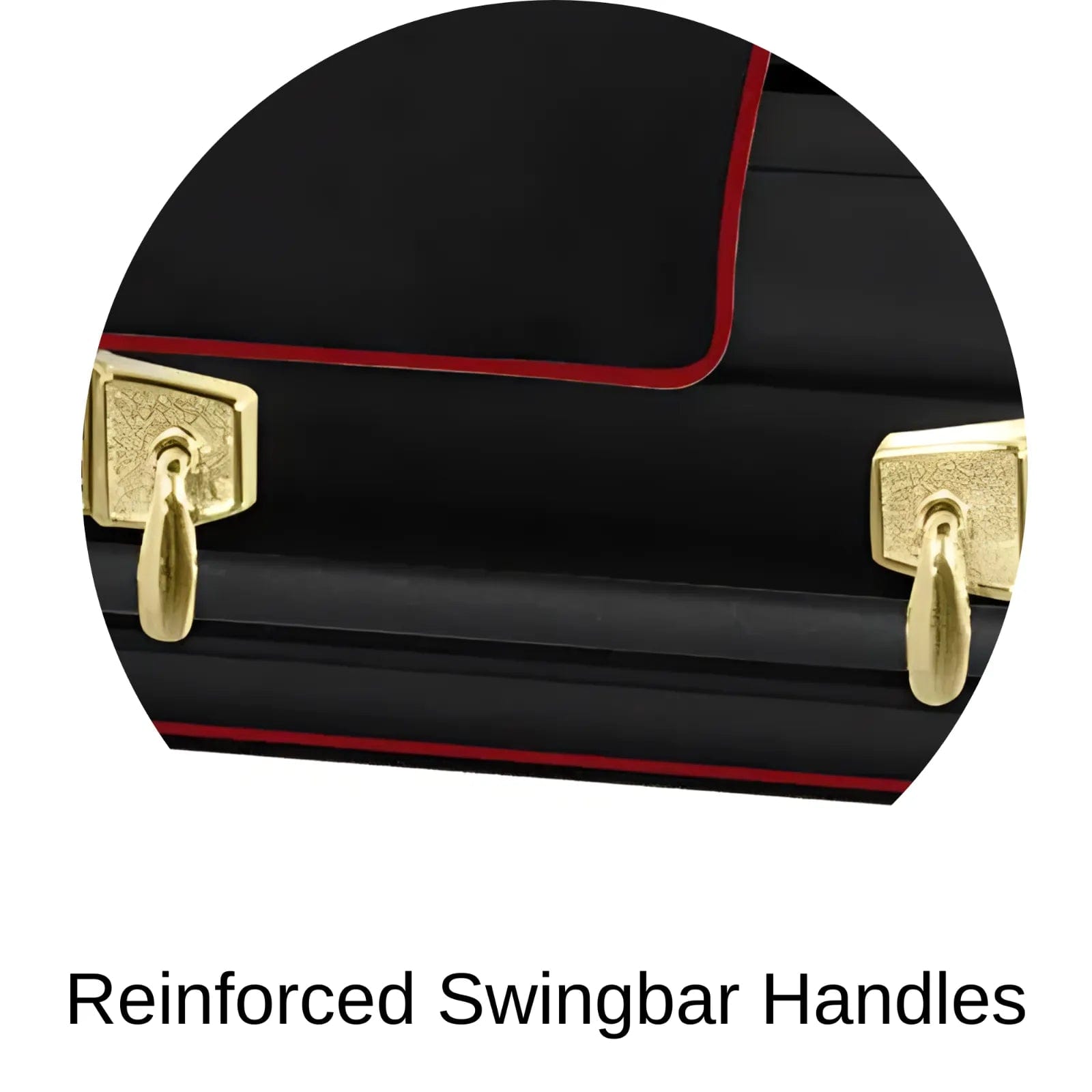 Reinforced Swingbar handles Veteran Select Titan Casket Marines Black Steel Casket 