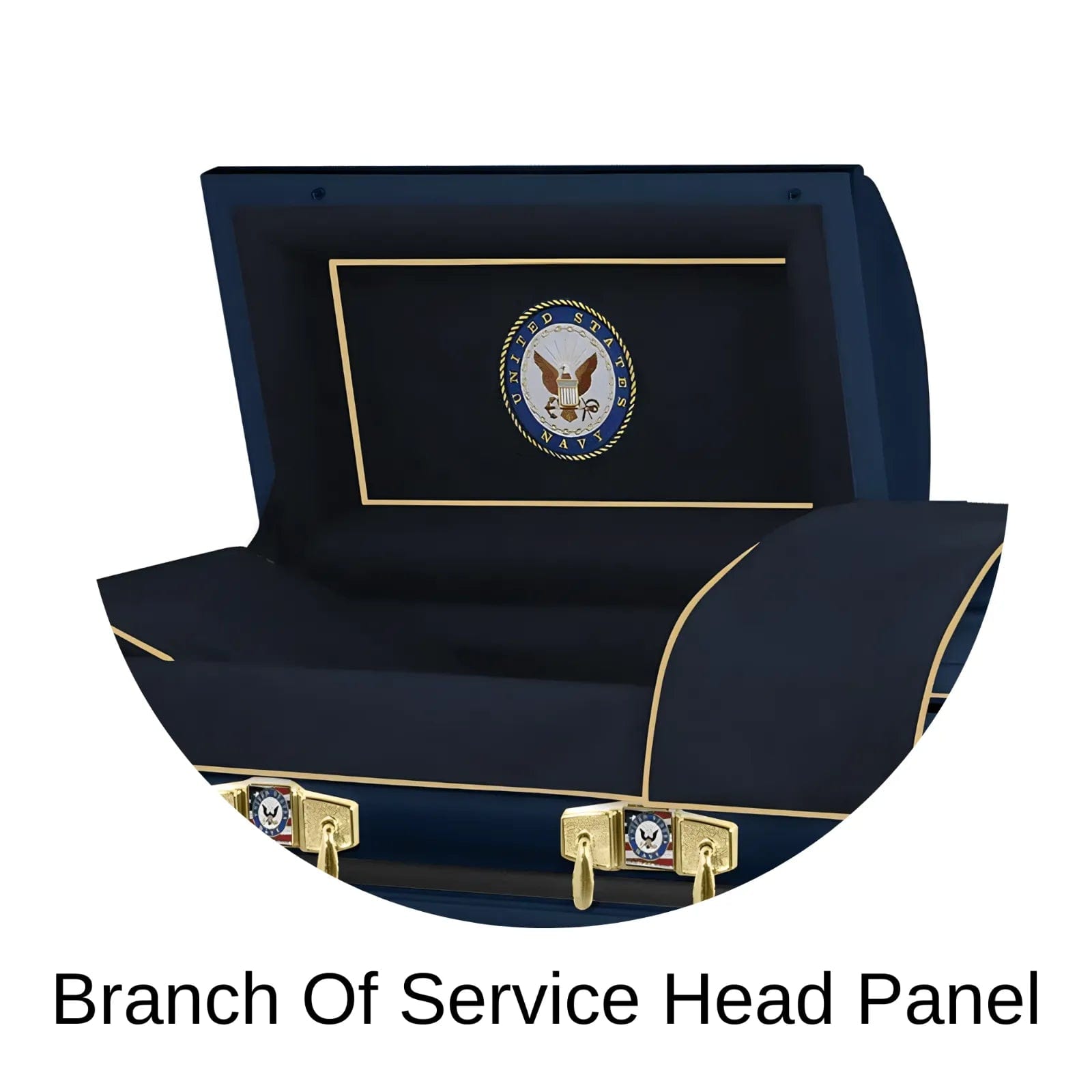 Load image into Gallery viewer, Branch of service head panel Titan casket veteran select xl navy oversize casket
