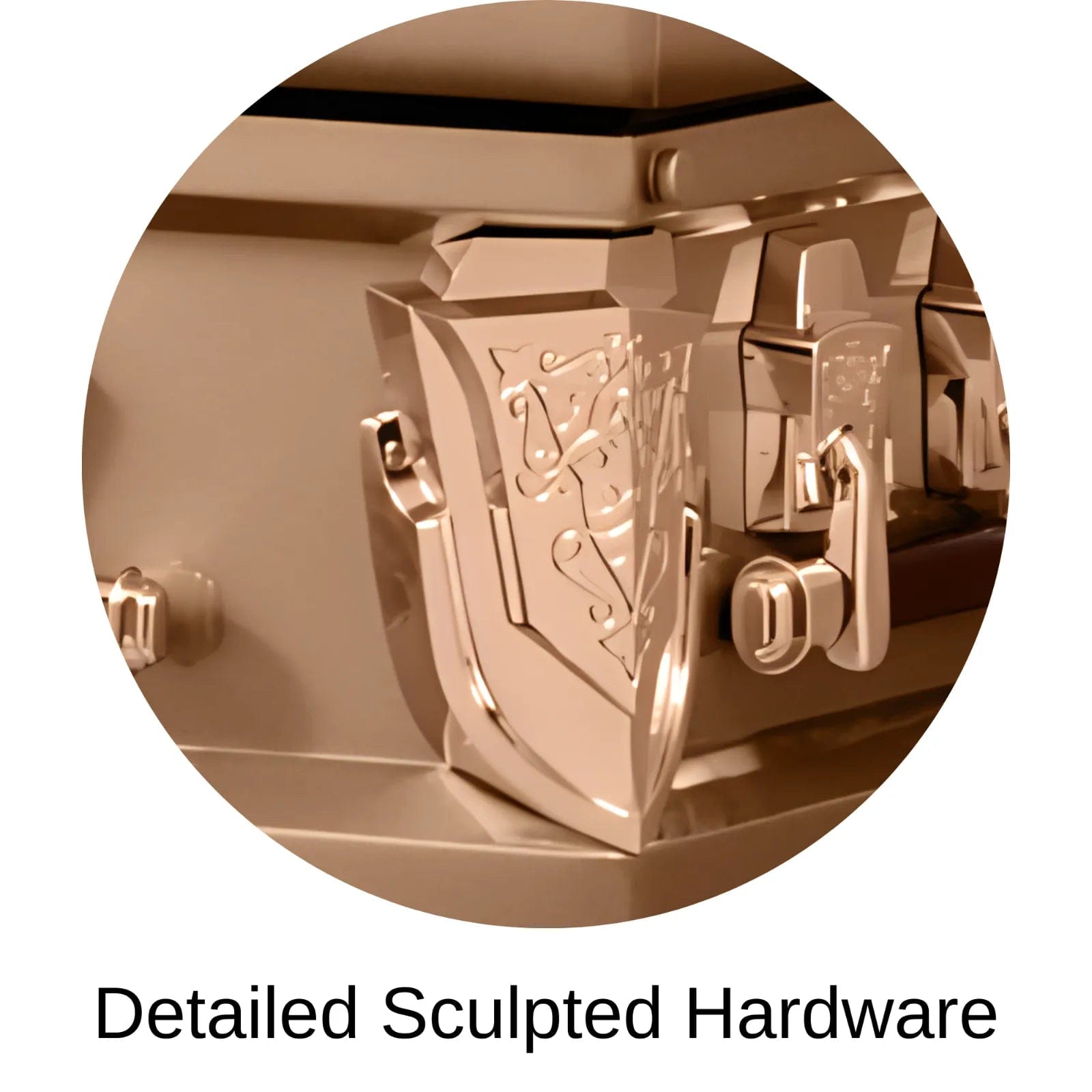 Detailed Sculpted Hardware Of Titan Cambridge Series Casket 